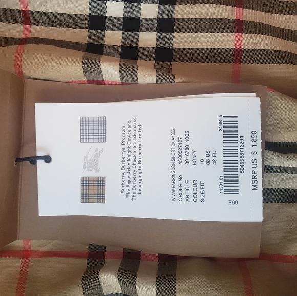 BURBERRY FARRINGDON SHORT NOVA CHECK CLASSIC TAN R - Picture 6 of 6